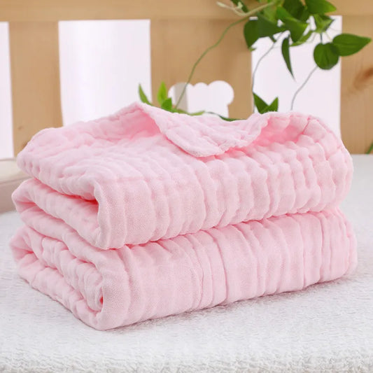Newborn Organic Cotton Blanket – 6-Layer Gauze Swaddle & Bath Towel