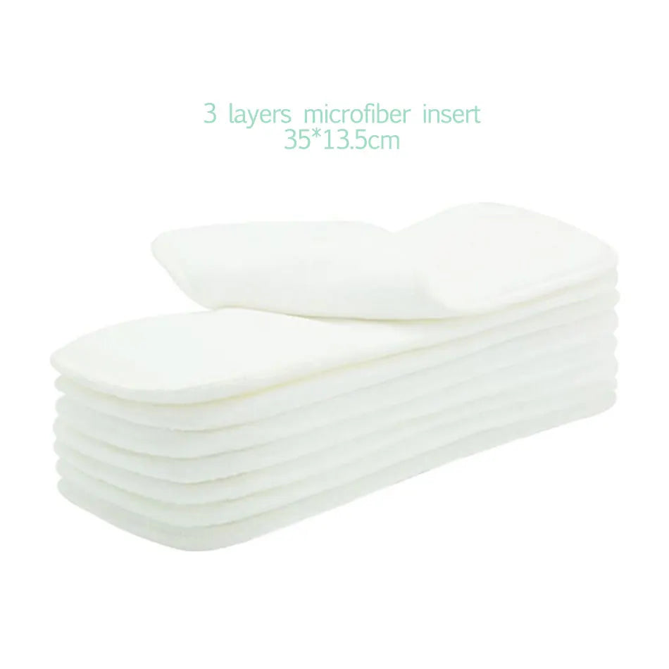 Elinfant 10pcs 3-Layer Microfiber Cloth Diaper Nappy Insert – Super Absorbent & Soft