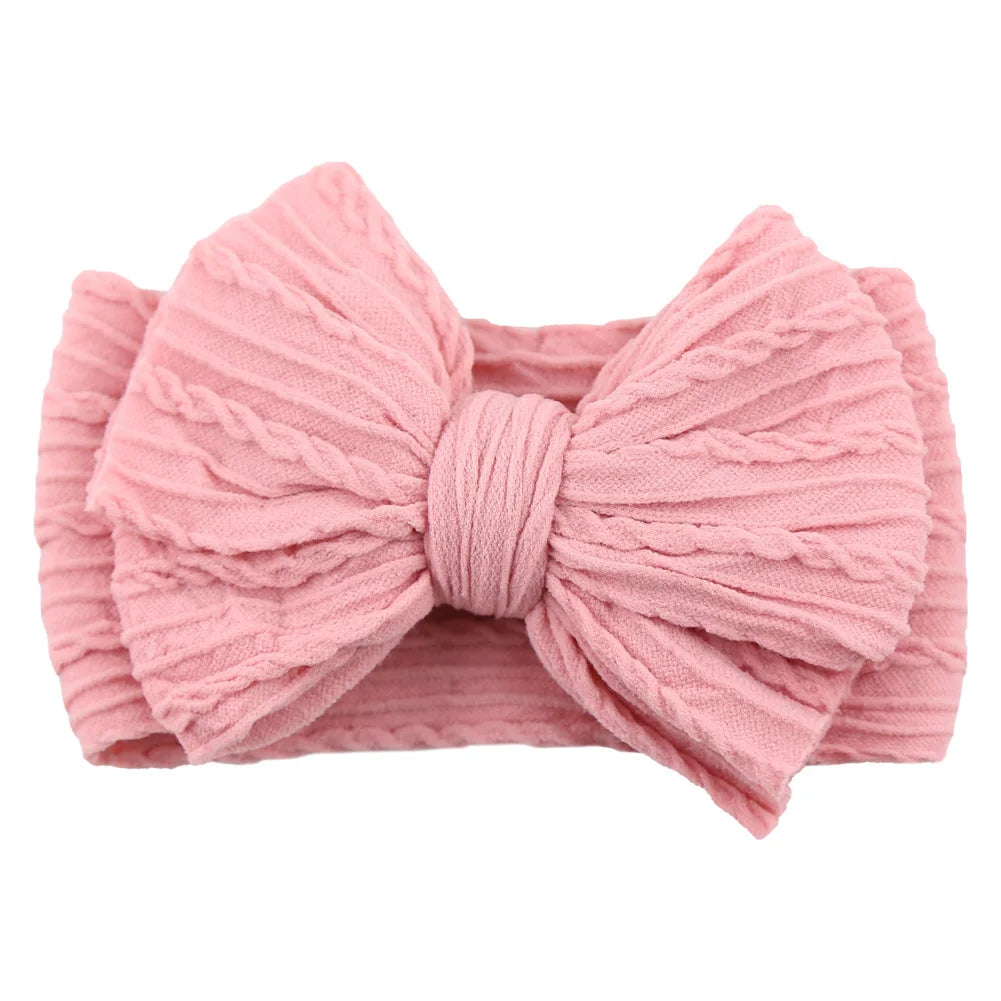 Solid Cable Bow Baby Headband