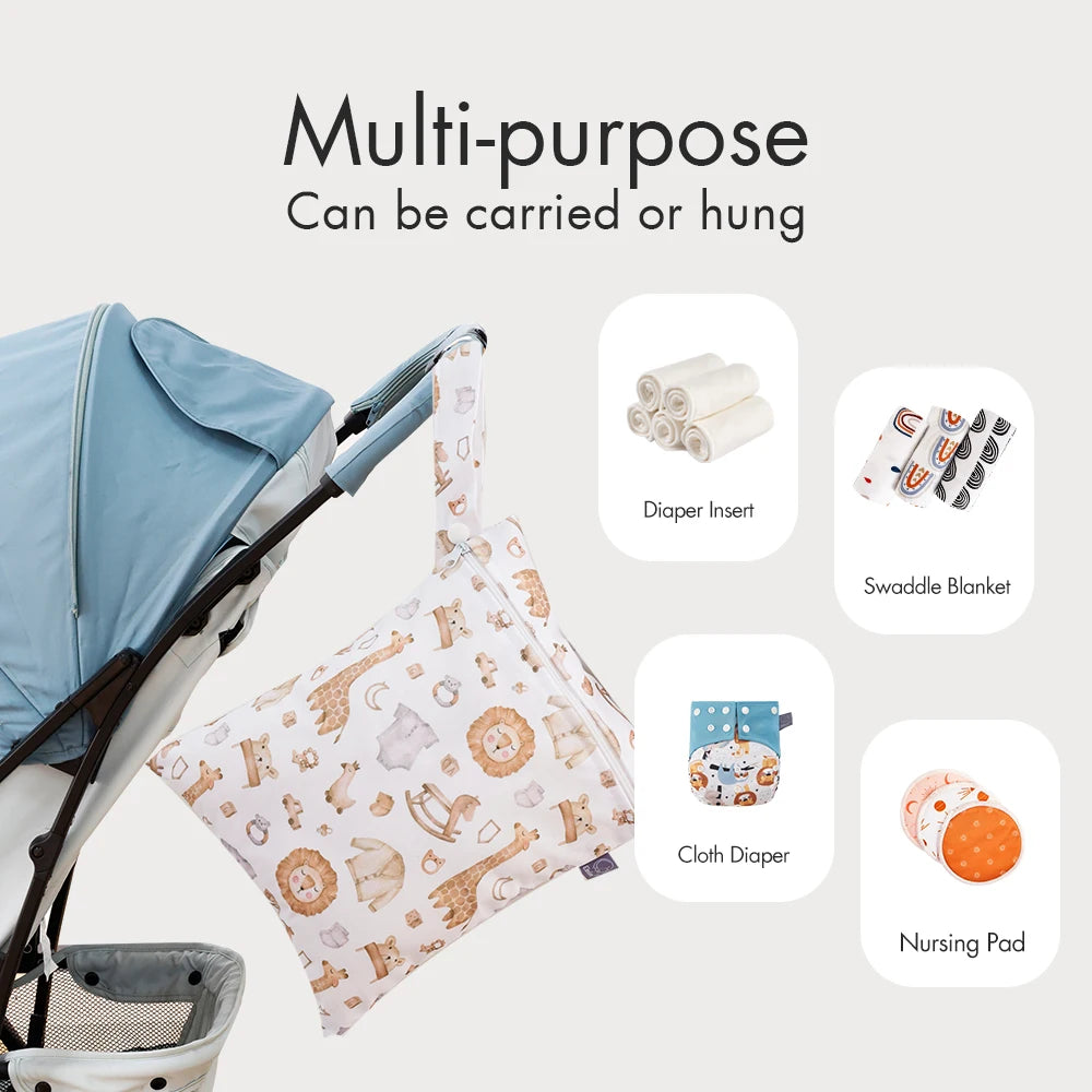 2PCS Waterproof Diaper Storage Bag – Portable & Reusable