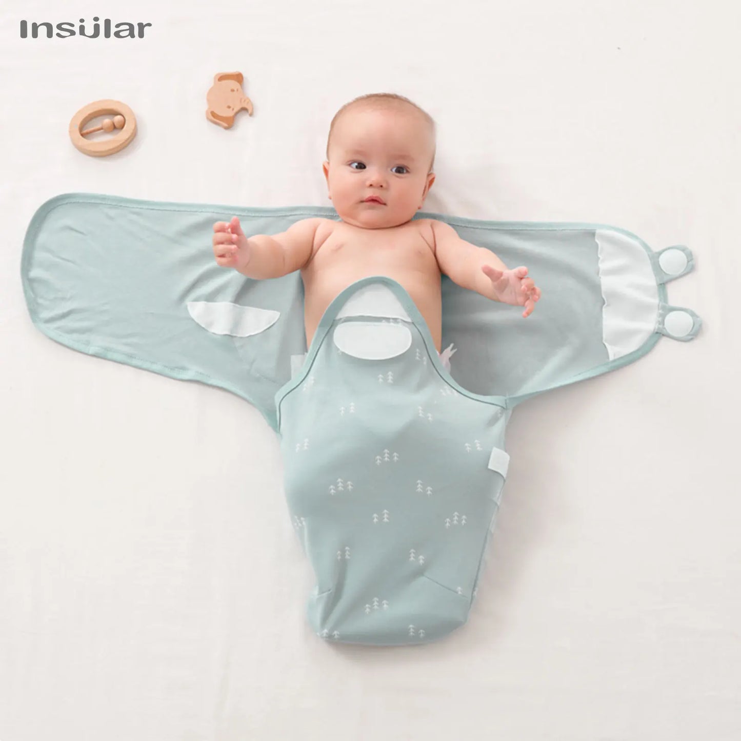 3-Piece Cotton Baby Anti-Shock Sleeping Bag Set – Newborn Swaddle Wrap