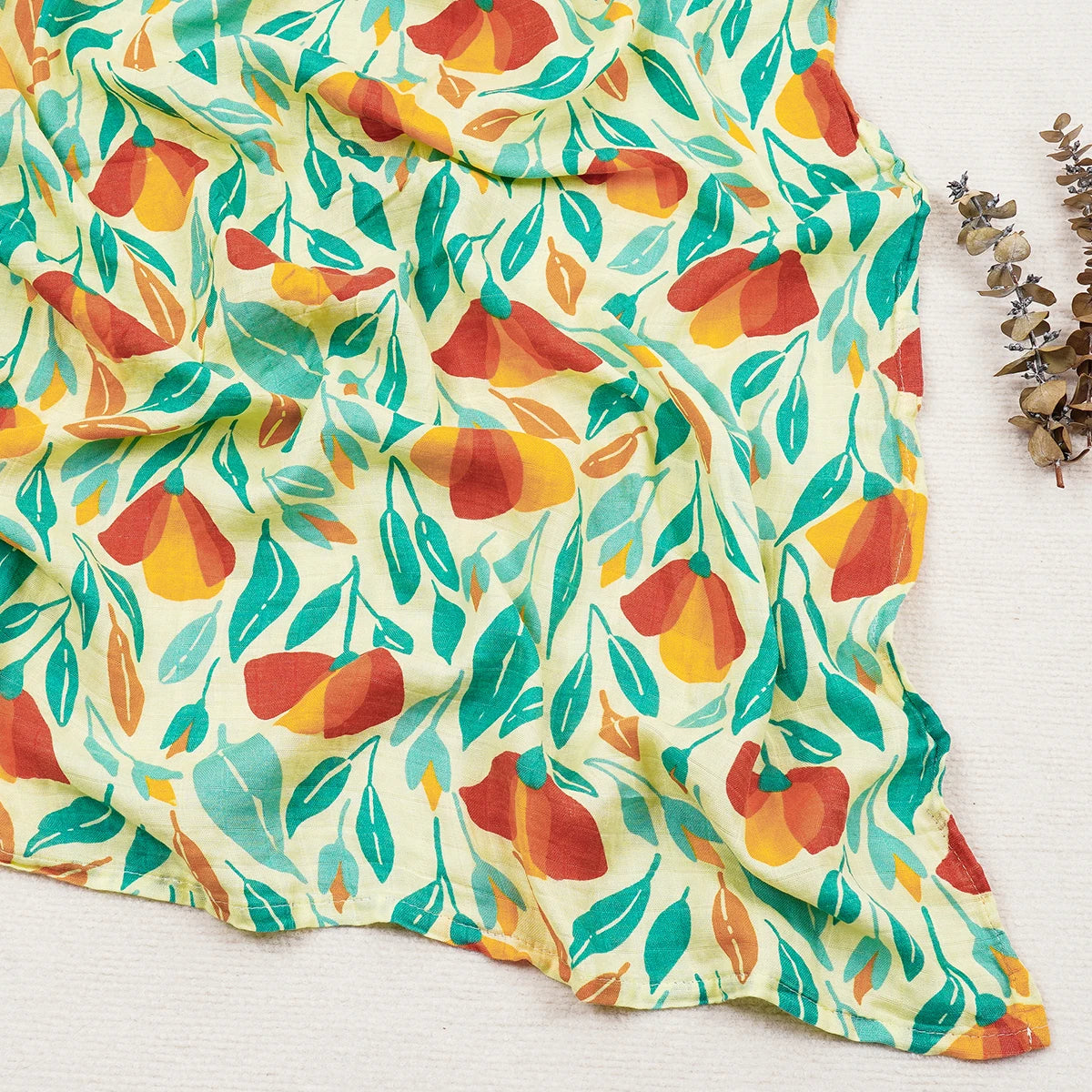 Happy Flute 120x120CM Muslin Baby Blanket – Soft Cotton & Bamboo Swaddle Towel