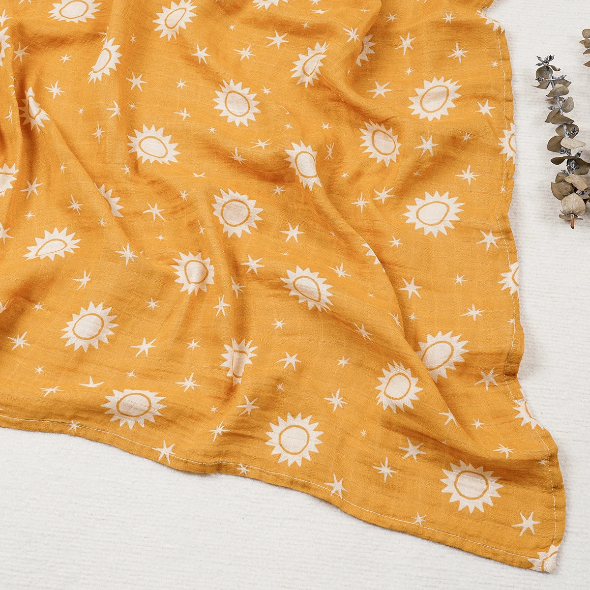 Happy Flute 120x120CM Muslin Baby Blanket – Soft Cotton & Bamboo Swaddle Towel