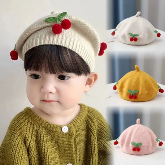 Fashion Baby Knitted Beret – Vintage Artist Cap for Girls & Boys
