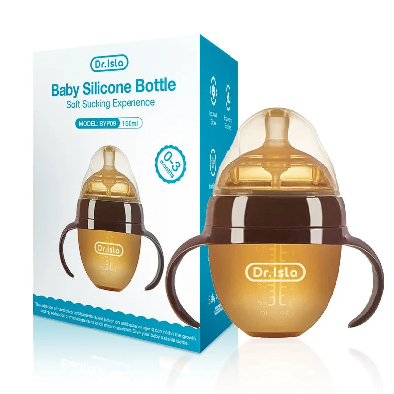 Dr.isla Baby Silicone Feeding Bottle – Anti-Choking