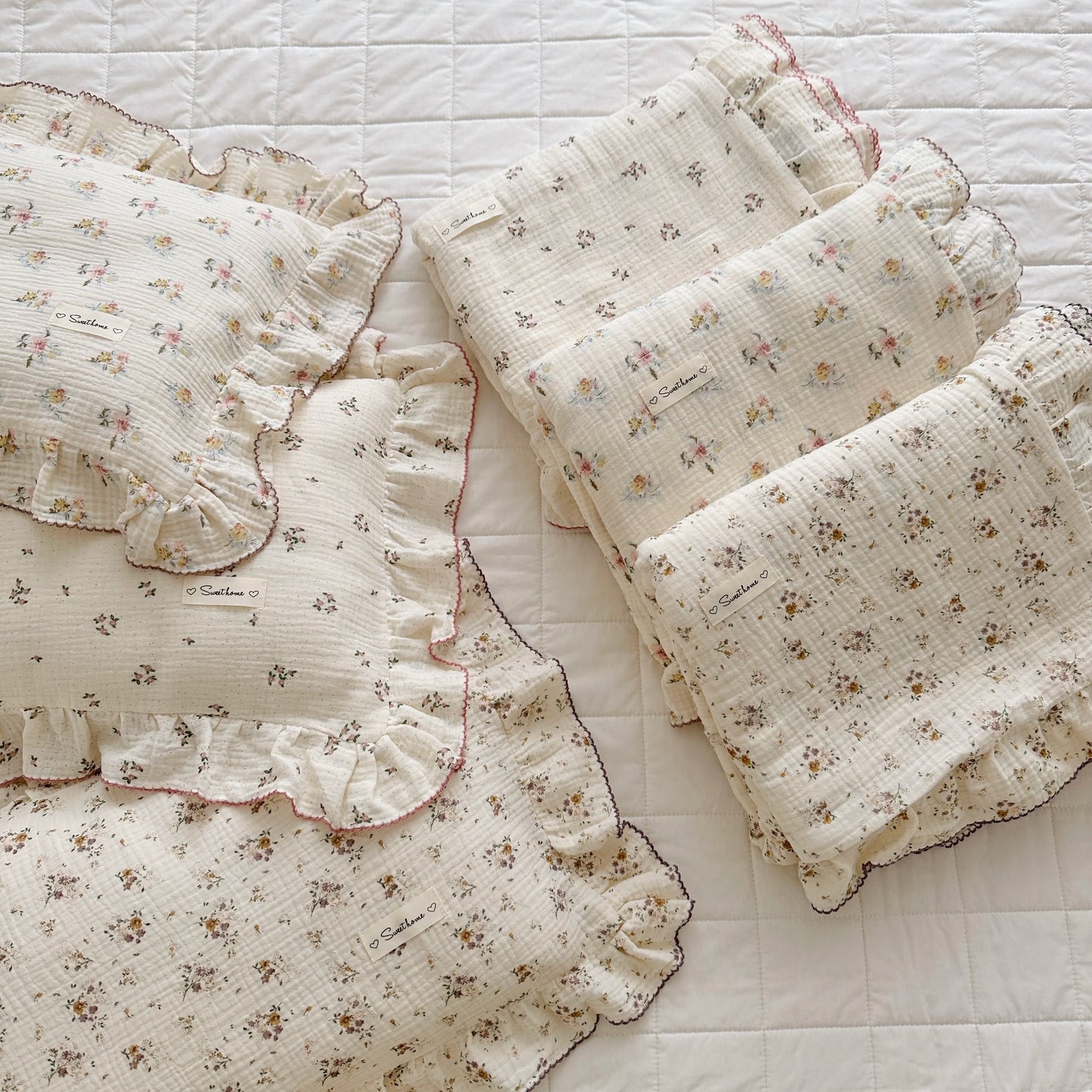 Vintage Floral Muslin Cotton Baby Crib Bedding Set – Duvet Cover & Pillowcase