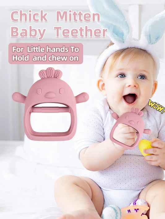 Baby Teether Chick Gloves – Silicone Anti-Biting & Teething Relief Mittens