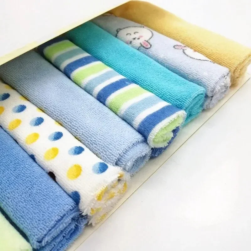 8PCS Baby Bath Towels – Soft Cotton Absorbent Handkerchief & Bib Set