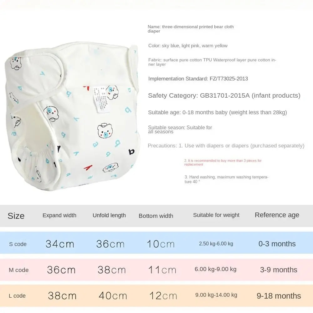 Adjustable Reusable Baby Diaper Pants – Washable & Leakproof (0-12 Months, 3-15kg)