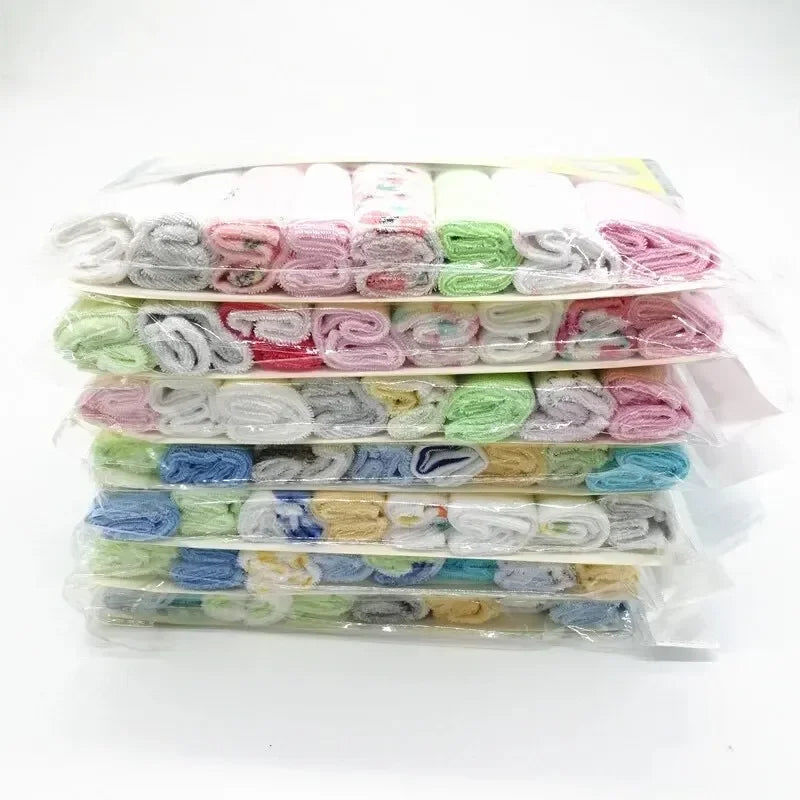 8PCS Baby Bath Towels – Soft Cotton Absorbent Handkerchief & Bib Set