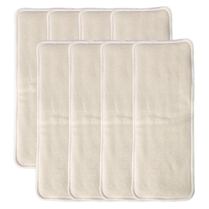 8PCS Organic Hemp Baby Cloth Diaper Inserts – Super Absorbent & Washable