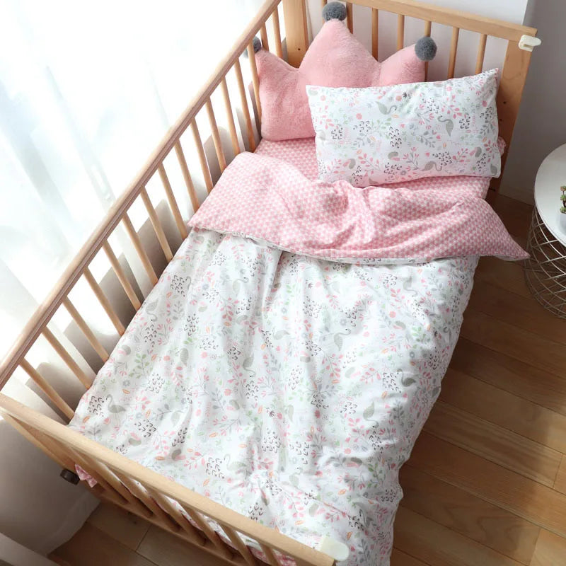 Baby Bedding Set for Newborns – 3-Piece Pure Cotton Crib Kit (Without Filler)