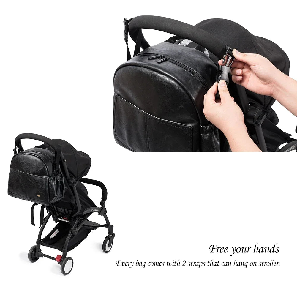 Large-Capacity Diaper Bag – Stylish & Waterproof Nappy Changing Backpack for Moms