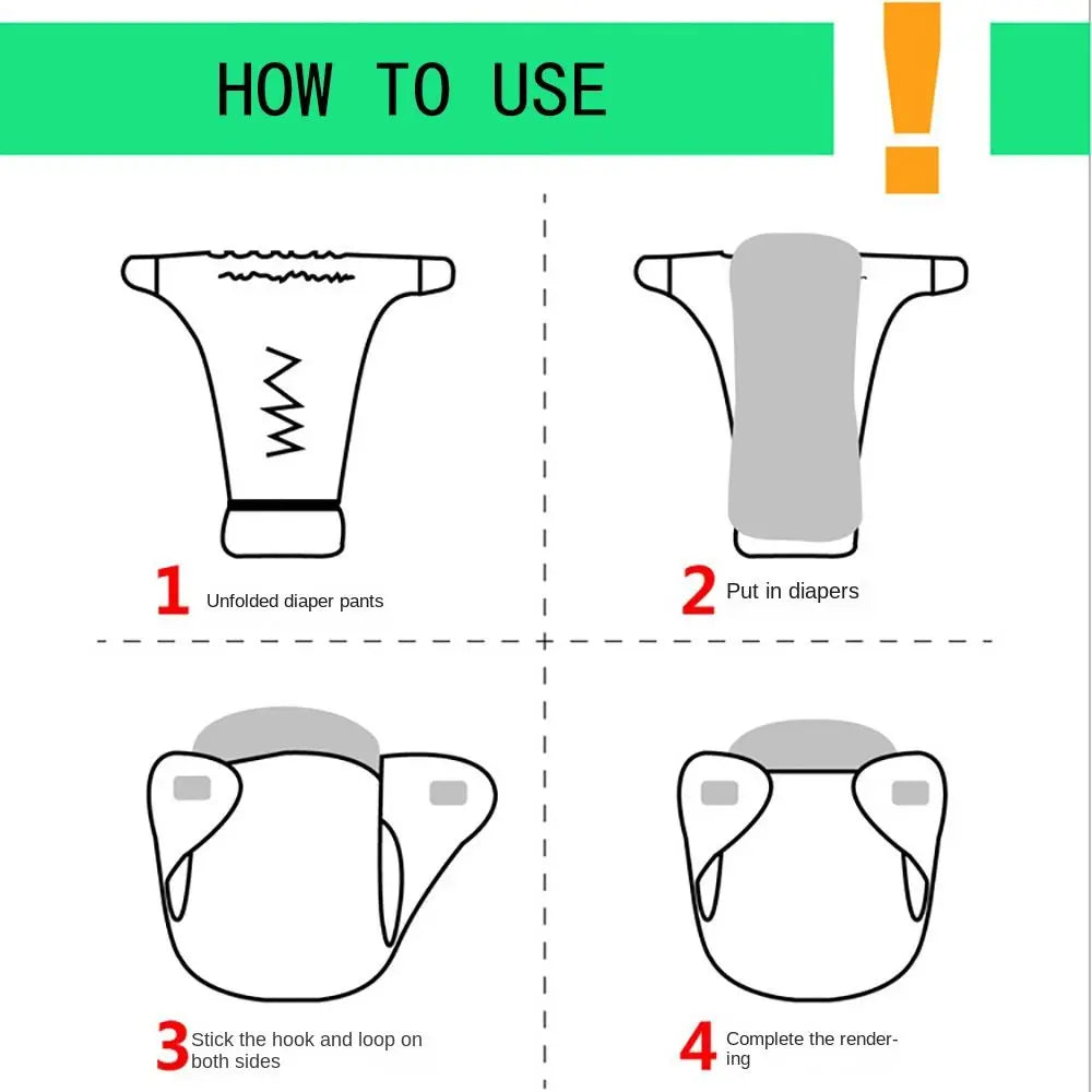 Adjustable Reusable Baby Diaper Pants – Washable & Leakproof (0-12 Months, 3-15kg)