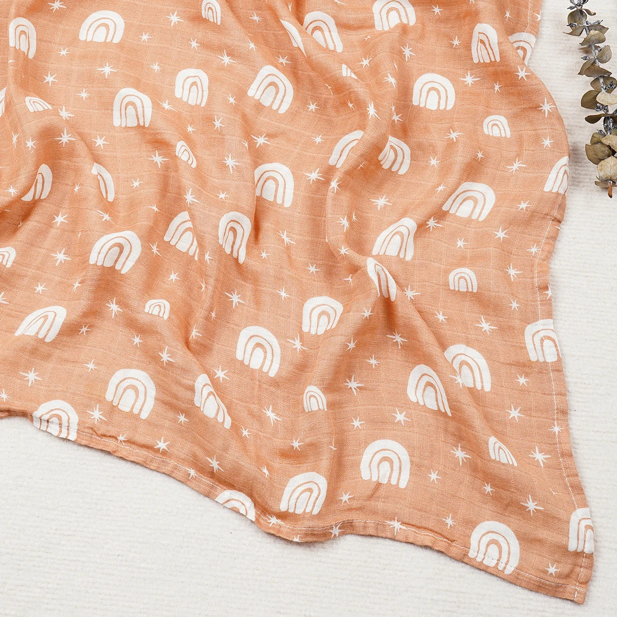 Happy Flute 120x120CM Muslin Baby Blanket – Soft Cotton & Bamboo Swaddle Towel