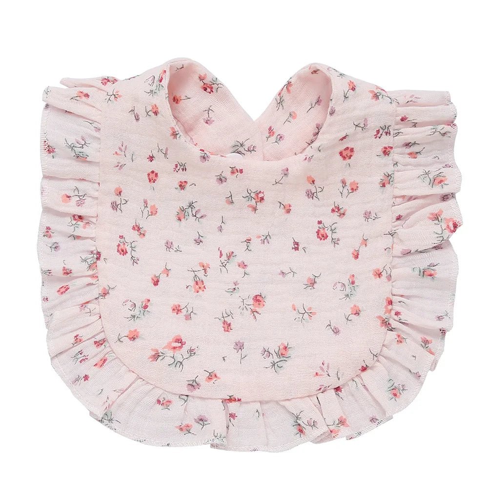 Newborn Baby Bibs – Soft Cotton Ruffle Floral Burp Cloths & Saliva Towels