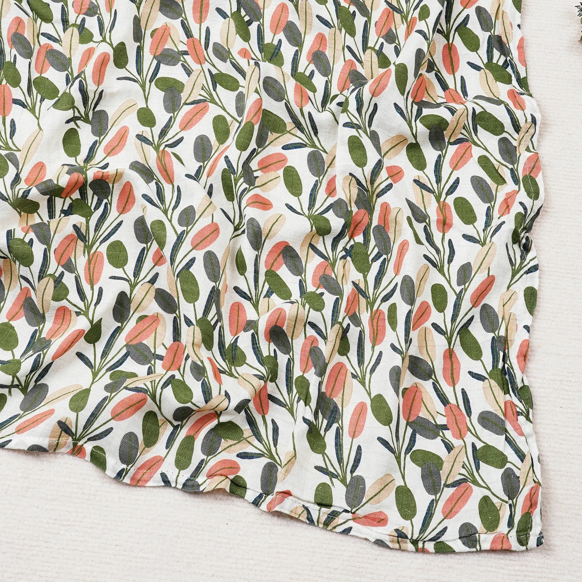 Happy Flute 120x120CM Muslin Baby Blanket – Soft Cotton & Bamboo Swaddle Towel