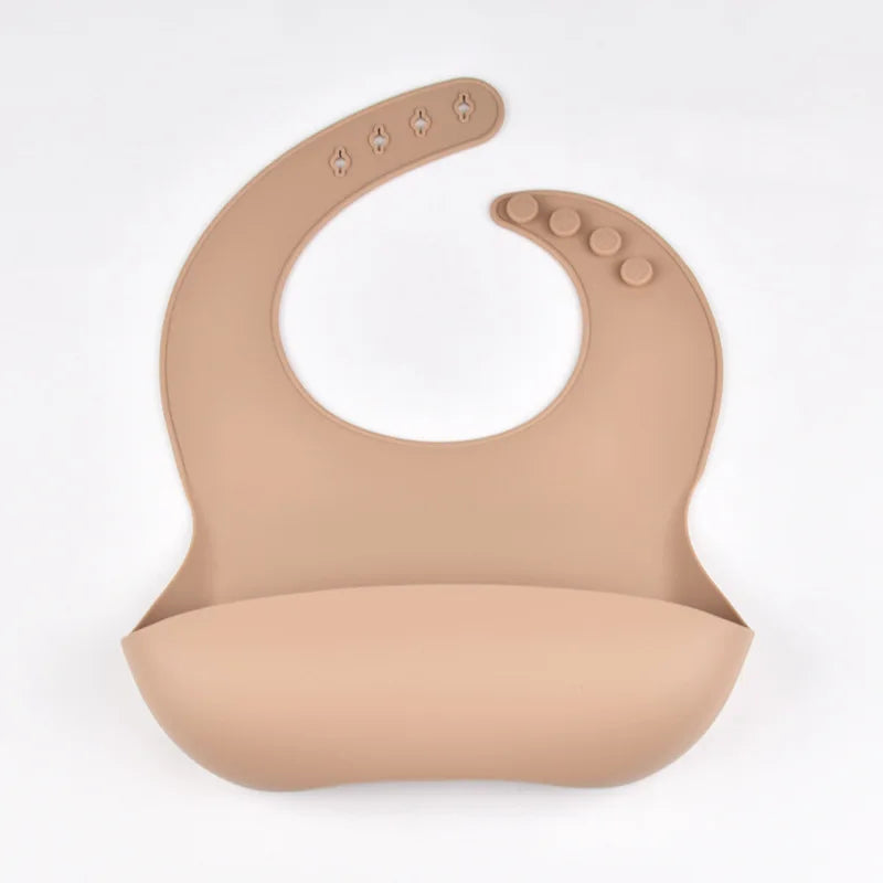 Baby Silicone Tray Bib – Waterproof & Adjustable Feeding Bib with Food Pocket