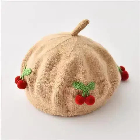 Fashion Baby Knitted Beret – Vintage Artist Cap for Girls & Boys