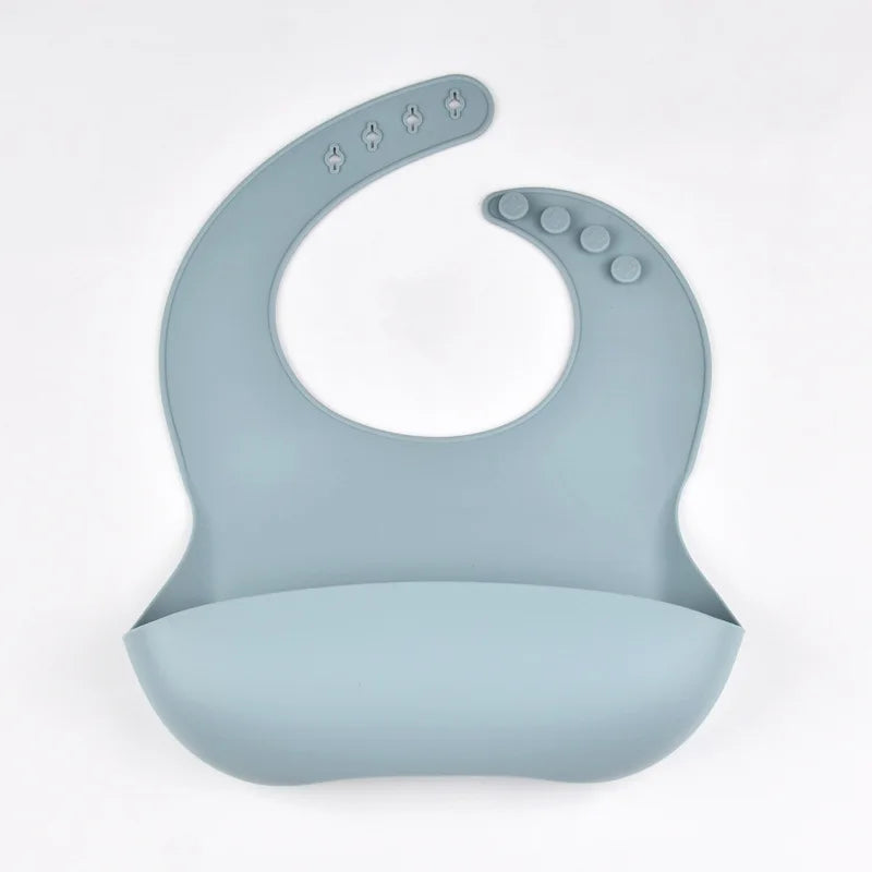 Baby Silicone Tray Bib – Waterproof & Adjustable Feeding Bib with Food Pocket