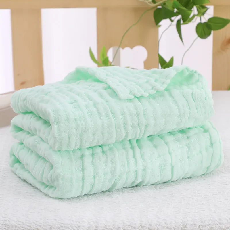 Newborn Organic Cotton Blanket – 6-Layer Gauze Swaddle & Bath Towel