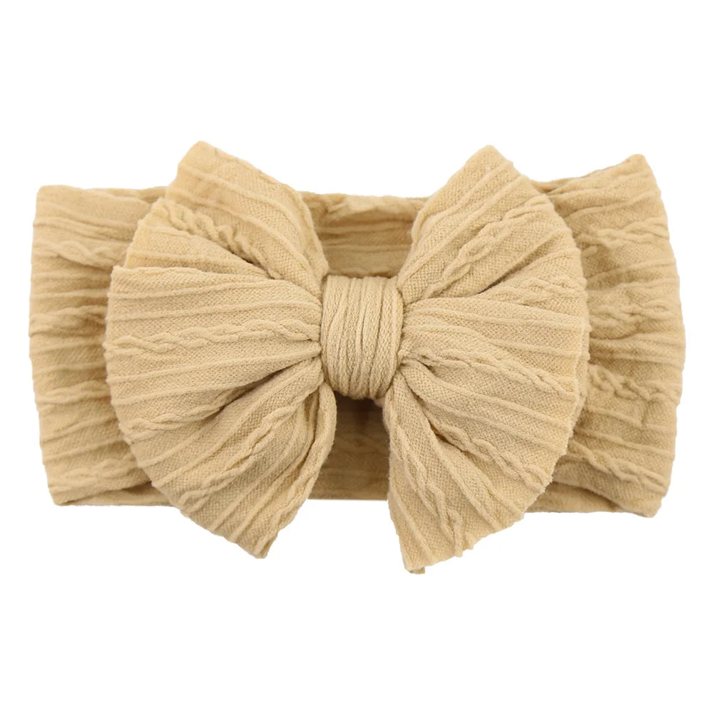Solid Cable Bow Baby Headband