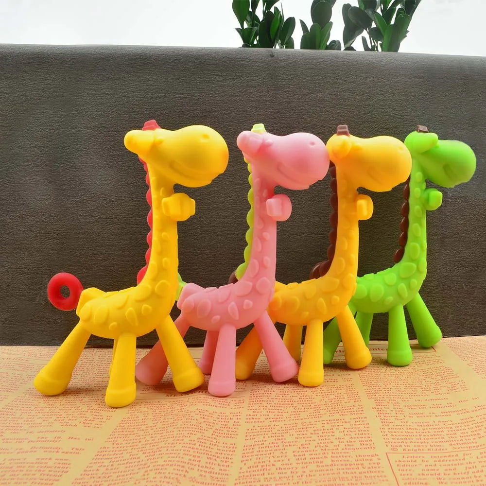 Silicone Giraffe Baby Teether – BPA-Free Newborn Teething Toy