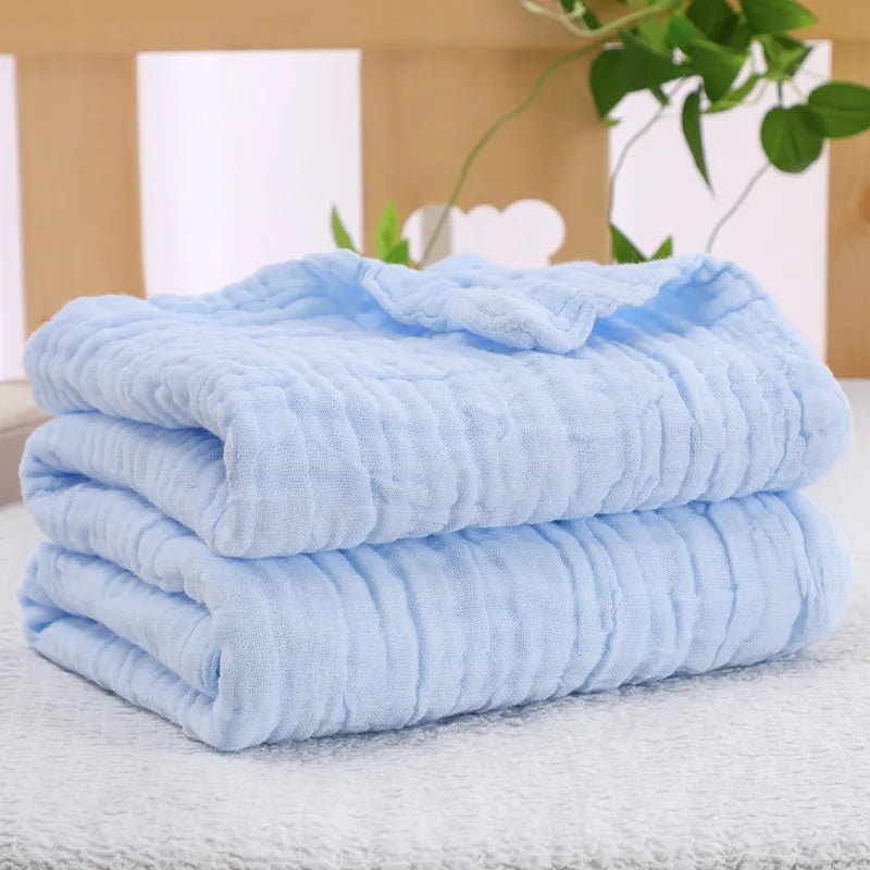 Newborn Organic Cotton Blanket – 6-Layer Gauze Swaddle & Bath Towel
