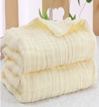 Newborn Organic Cotton Blanket – 6-Layer Gauze Swaddle & Bath Towel