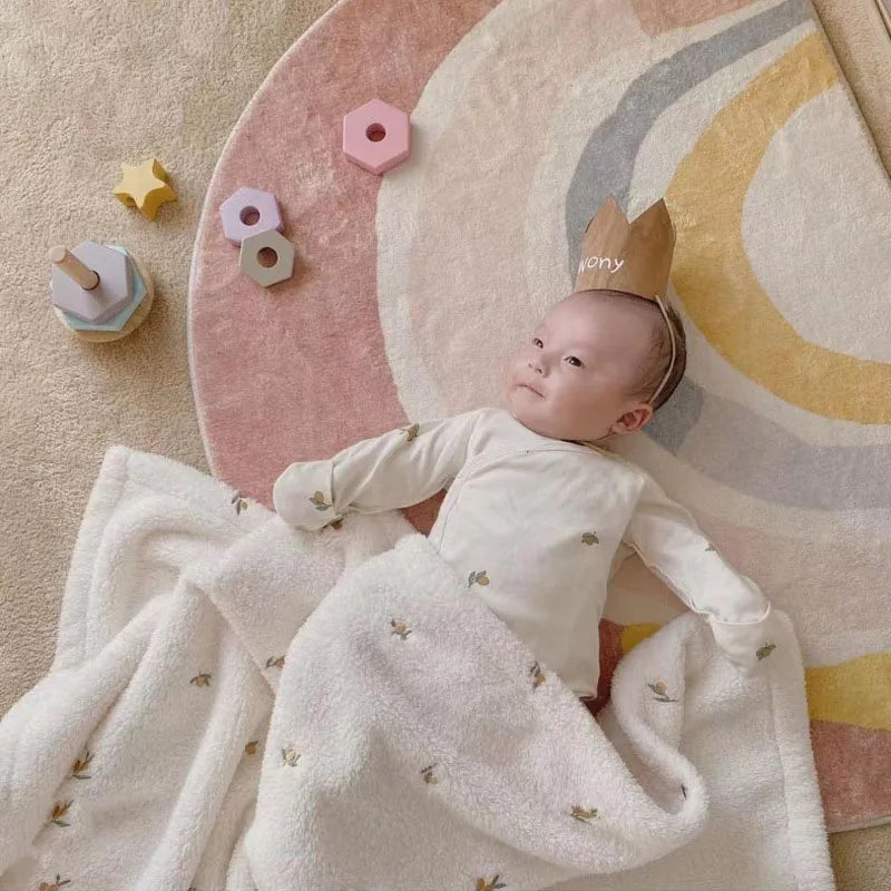 Soft Flannel Baby Blanket – Warm Coral Fleece Swaddle & Stroller Cover