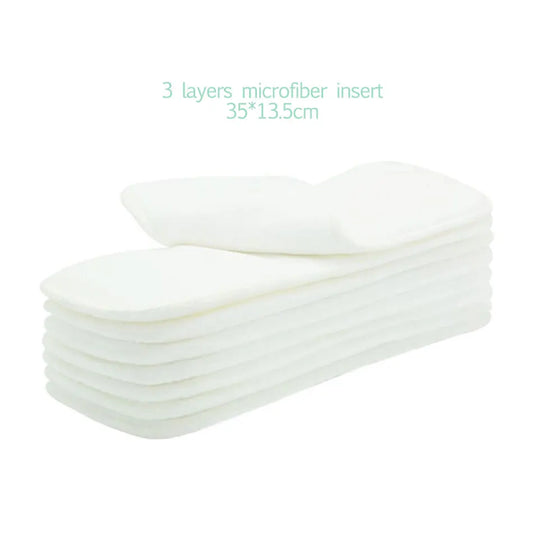Elinfant 10pcs 3-Layer Microfiber Cloth Diaper Nappy Insert – Super Absorbent & Soft