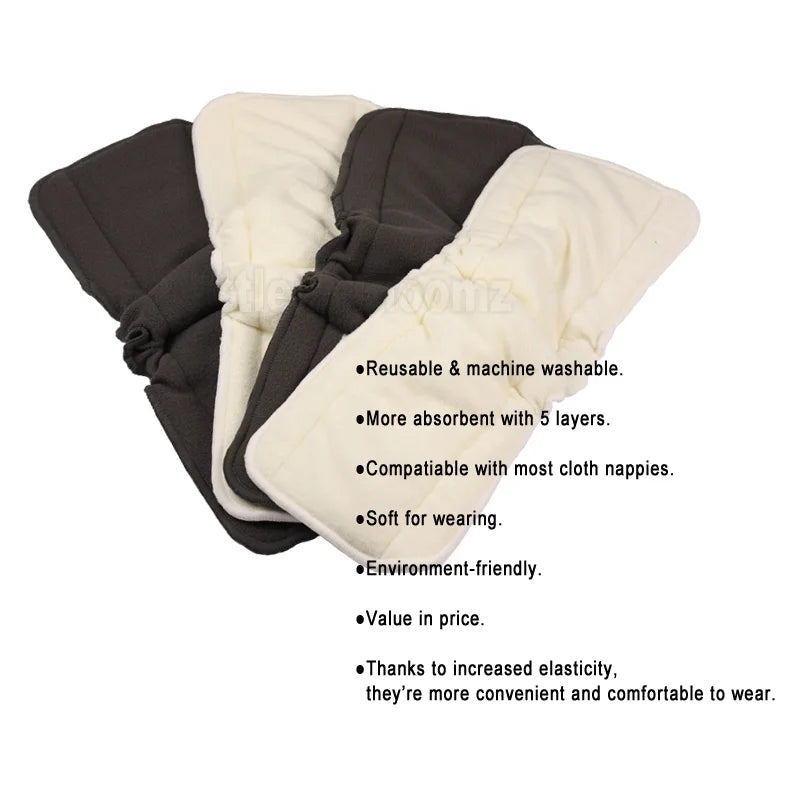10PCS Reusable Washable Inserts – Bamboo Charcoal & Microfiber Absorbent Liners