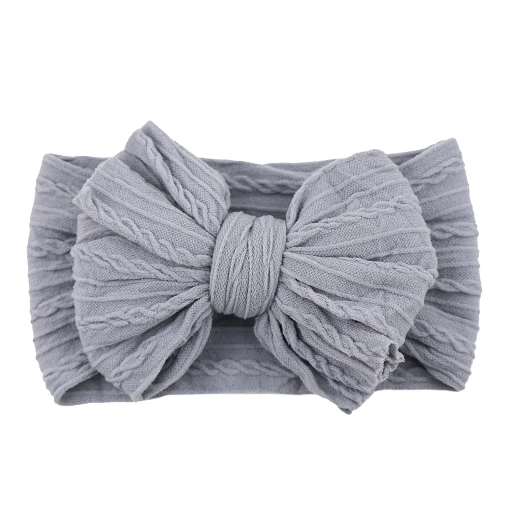 Solid Cable Bow Baby Headband
