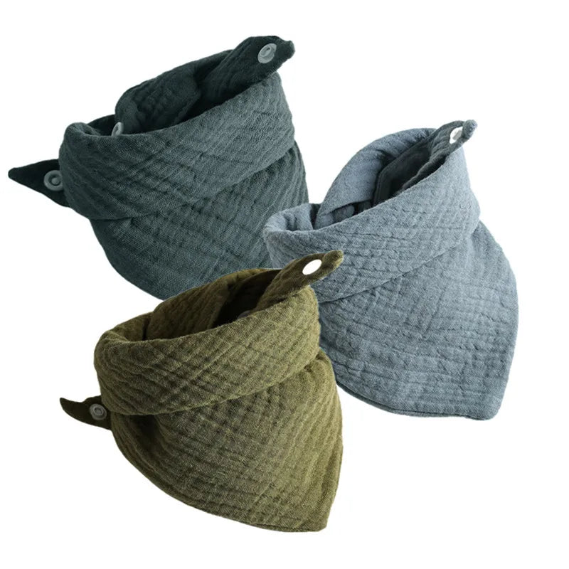 3PCS Baby Muslin Bibs – Soft Cotton Bandana Bibs for Drool & Feeding