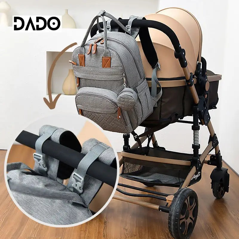Diaper Bag Backpack – Multifunctional Travel Tote with Changing Station & Stroller Straps