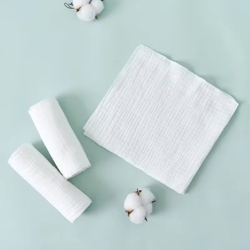 8PCS Soft Cotton Baby Gauze Diapers – Washable & Reusable