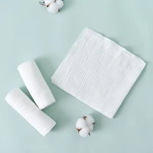 8PCS Soft Cotton Baby Gauze Diapers – Washable & Reusable