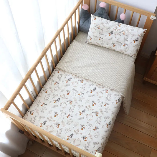 Baby Bedding Set for Newborns – 3-Piece Pure Cotton Crib Kit (Without Filler)