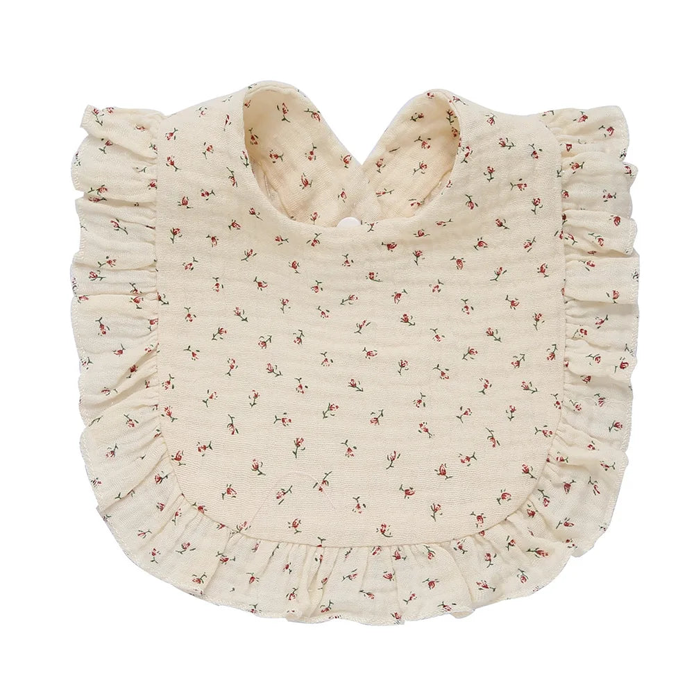 Newborn Baby Bibs – Soft Cotton Ruffle Floral Burp Cloths & Saliva Towels