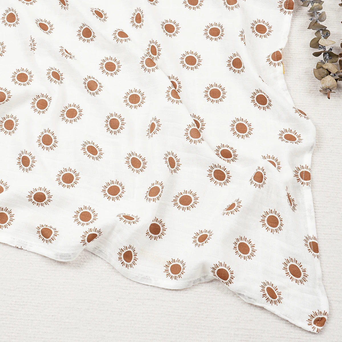 Happy Flute 120x120CM Muslin Baby Blanket – Soft Cotton & Bamboo Swaddle Towel