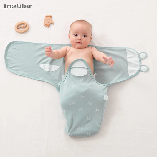 3-Piece Cotton Baby Anti-Shock Sleeping Bag Set – Newborn Swaddle Wrap
