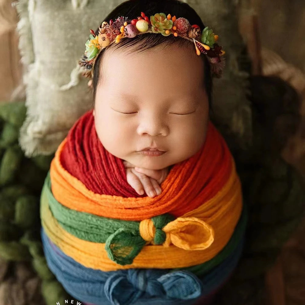 Rainbow Baby Wrap – Stretch Fabric Newborn Photography Prop