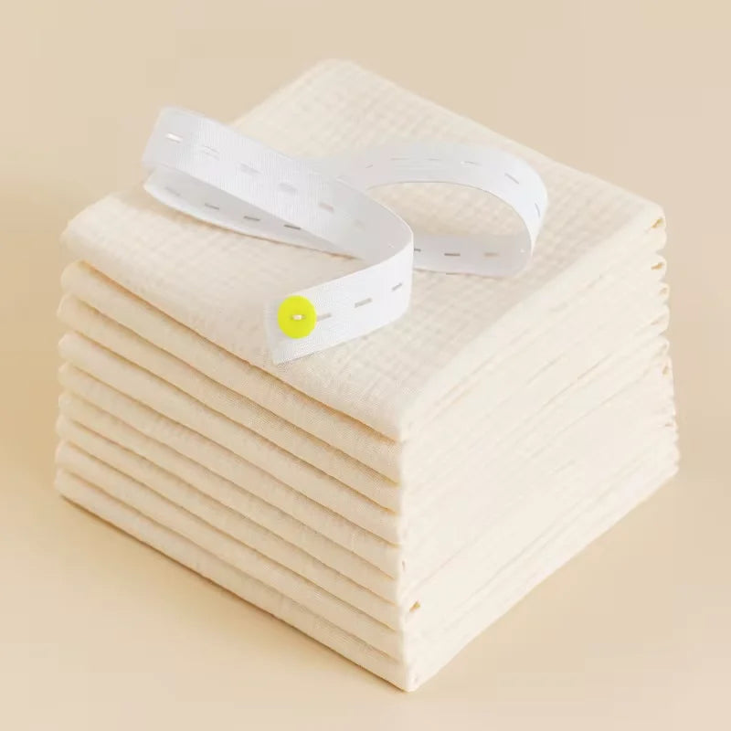 8PCS Soft Cotton Baby Gauze Diapers – Washable & Reusable