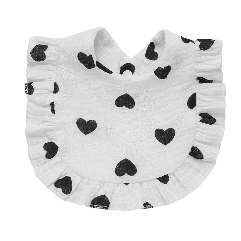 Newborn Baby Bibs – Soft Cotton Ruffle Floral Burp Cloths & Saliva Towels