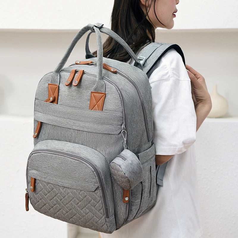 Diaper Bag Backpack – Multifunctional Travel Tote with Changing Station & Stroller Straps