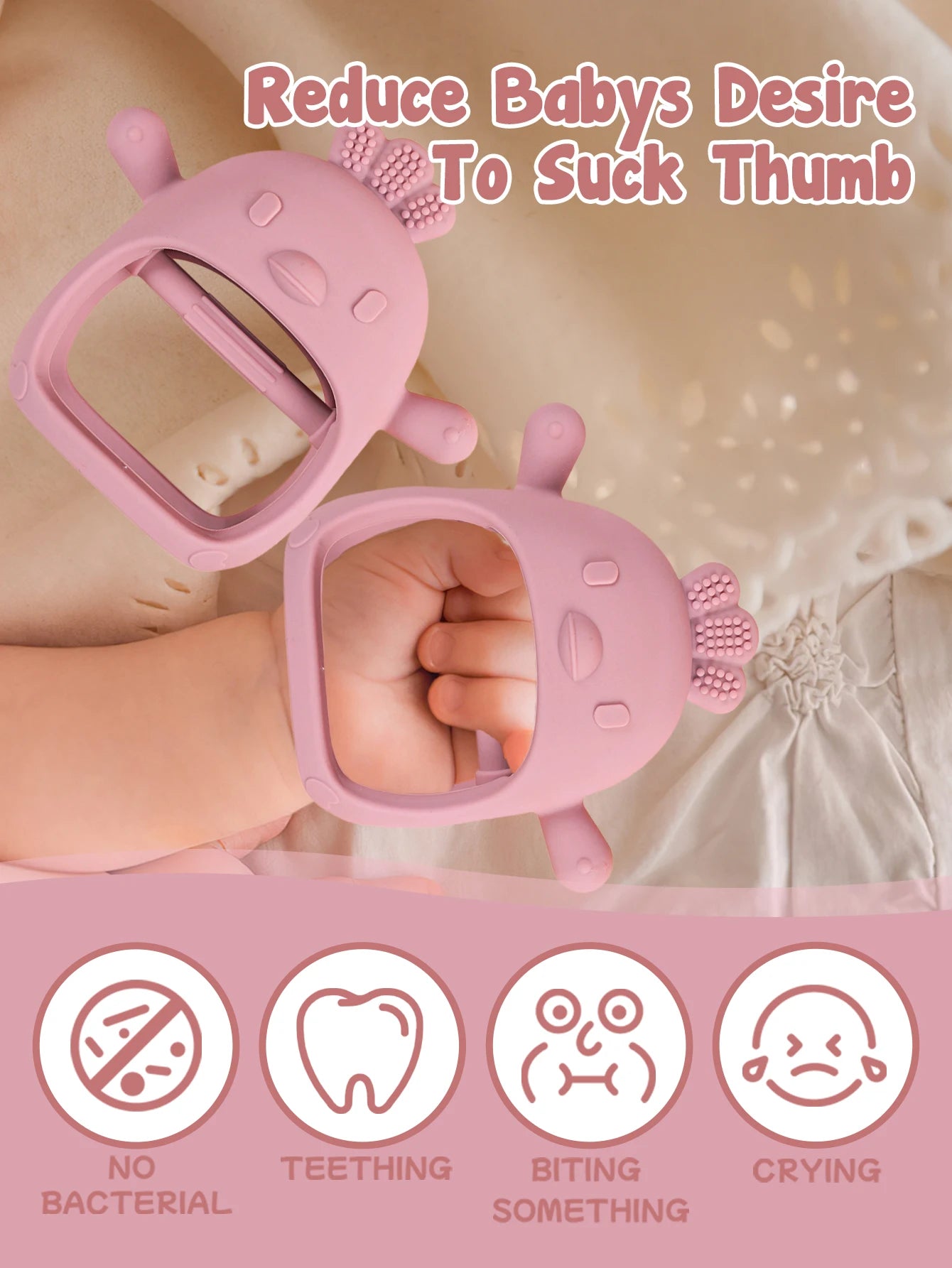 Baby Teether Chick Gloves – Silicone Anti-Biting & Teething Relief Mittens