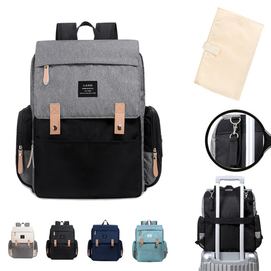 Landuo Mommy Diaper Bag – Large Capacity Travel Nappy Backpack with Changing Mat