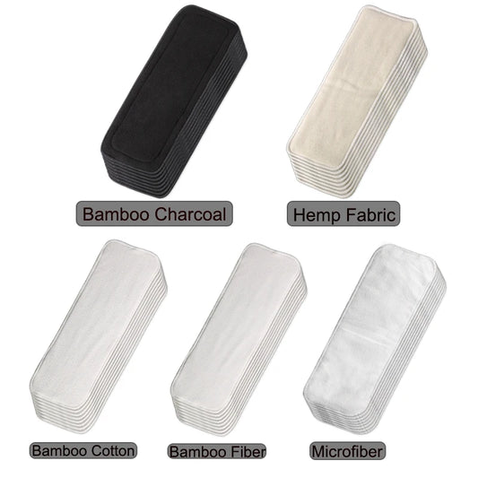 8PCS Organic Hemp Baby Cloth Diaper Inserts – Super Absorbent & Washable