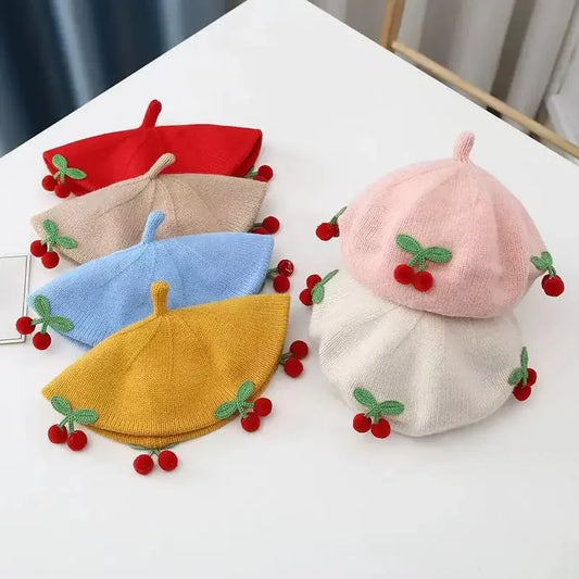 Fashion Baby Knitted Beret – Vintage Artist Cap for Girls & Boys