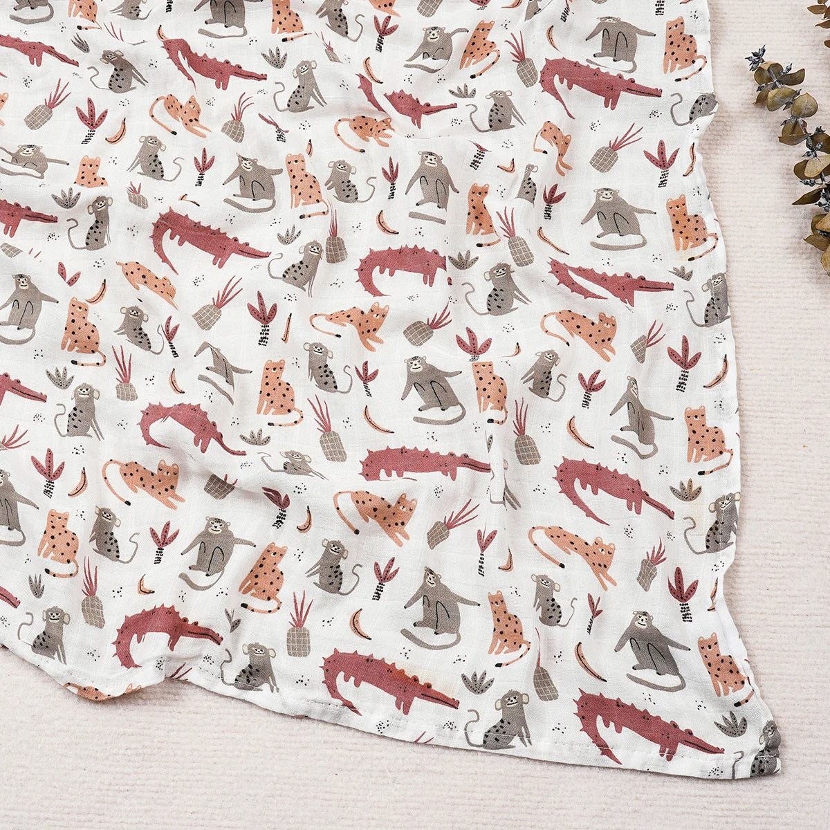 Happy Flute 120x120CM Muslin Baby Blanket – Soft Cotton & Bamboo Swaddle Towel